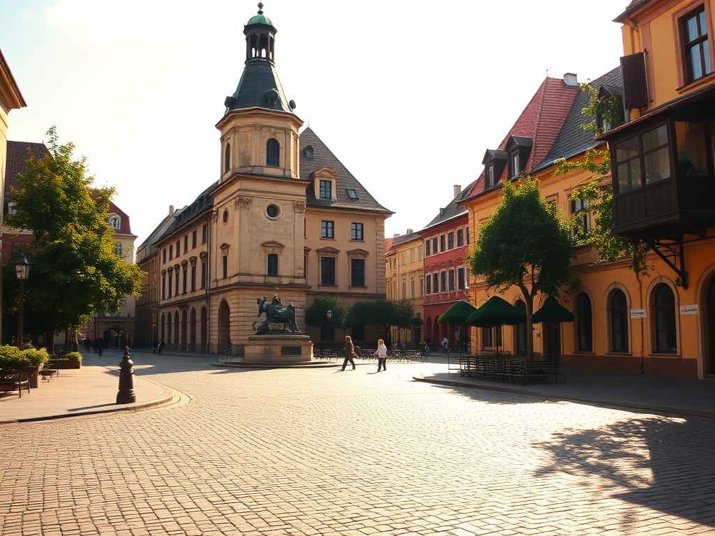 Historyczne zdjęcie ulicy w Czarnkowie z lat 70. XX wieku, ukazujące architekturę i ówczesny ruch uliczny.